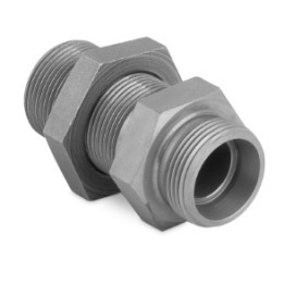 Korpus złączki prostej grodziowej z przeciwnakrętką M22x1,5 15L 7020-15L-1NI