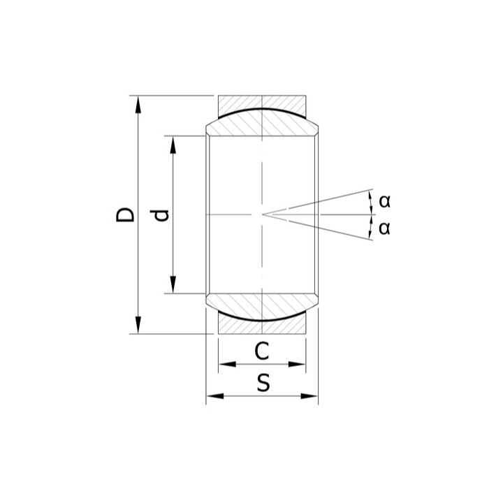 Łożysko kuliste GE-025 UK-N (25x42x20) stal nierdzewna AISI 440