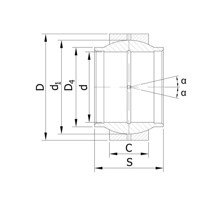 Łożysko kuliste GE-032 LO (32x52x32)