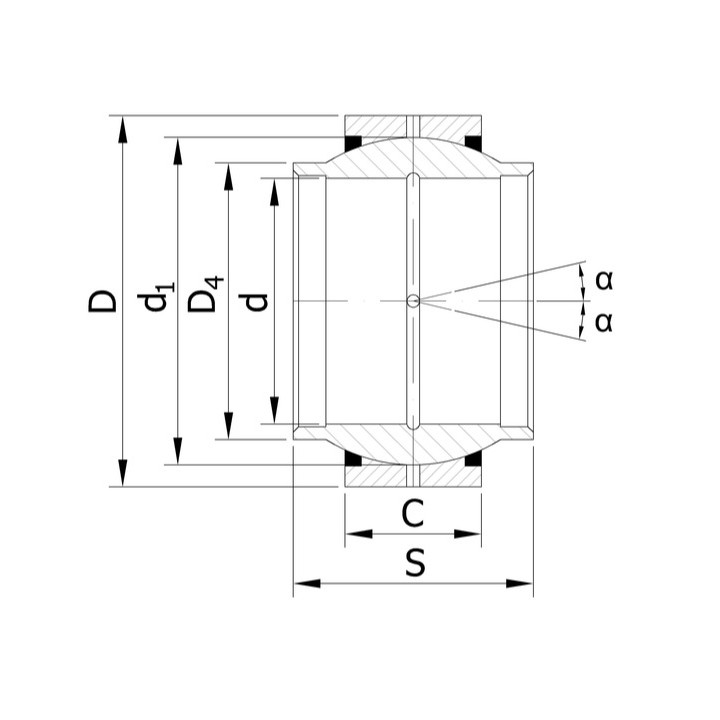 Łożysko kuliste GE-035 HO-2RS (35x55x35)