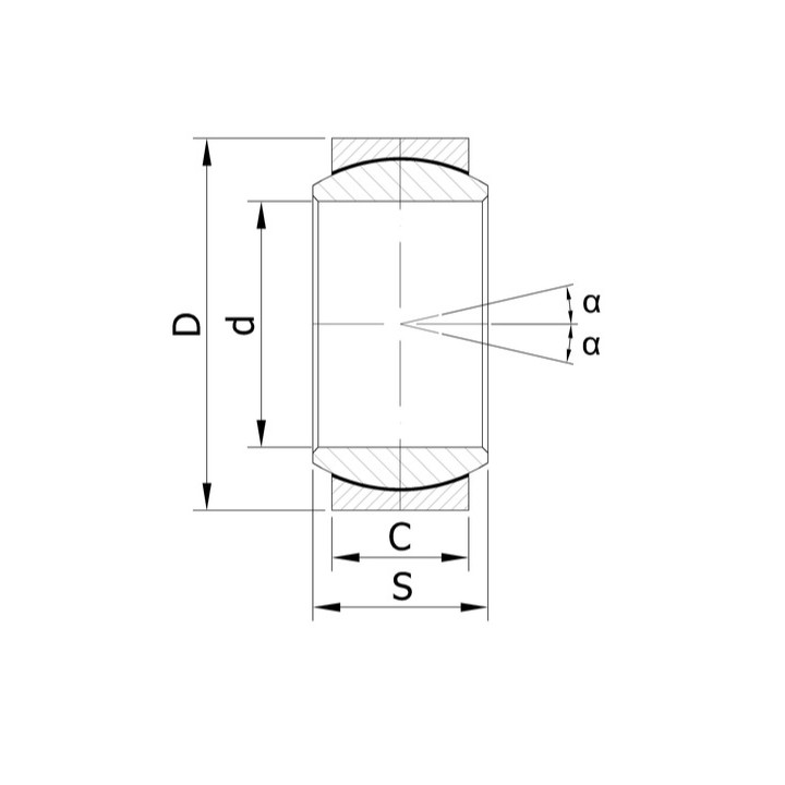 Łożysko kuliste GE-080 UK- N (80x120x55) stal nierdzewna AISI 440