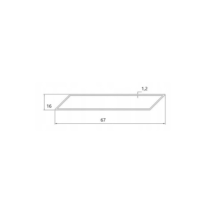 Profil aluminiowy romb 67x16x1,2 - 200 cm