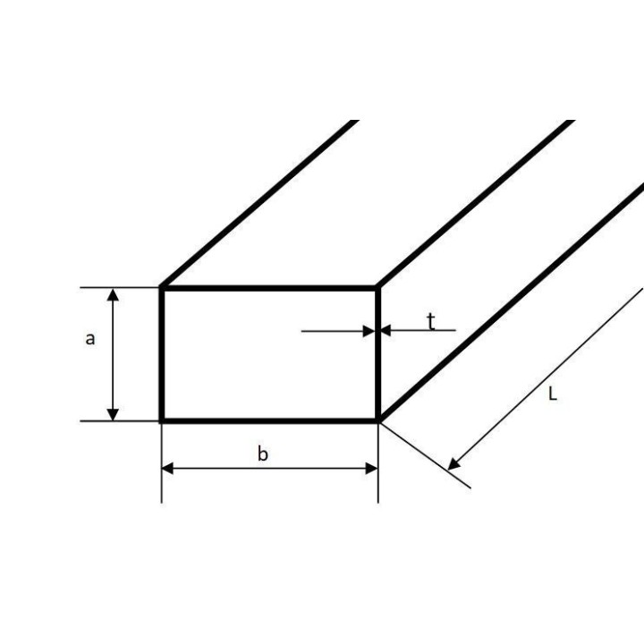 Profil aluminiowy zamknięty 60x25x3 2000 mm