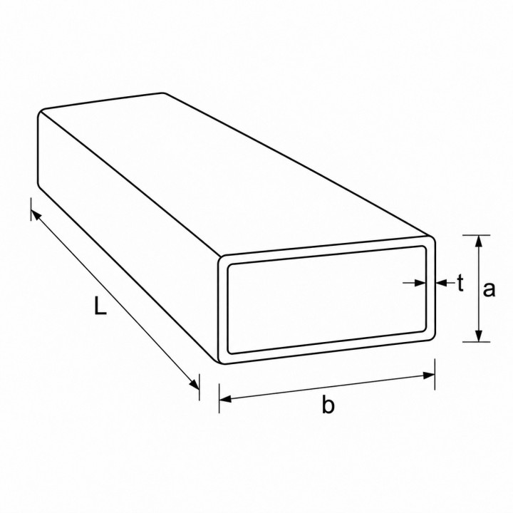 Profil stalowy zamknięty 100x50x4 dł.2000 mm