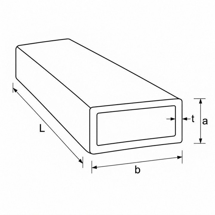 Profil stalowy zamknięty 40x20x3 długość 1500 mm