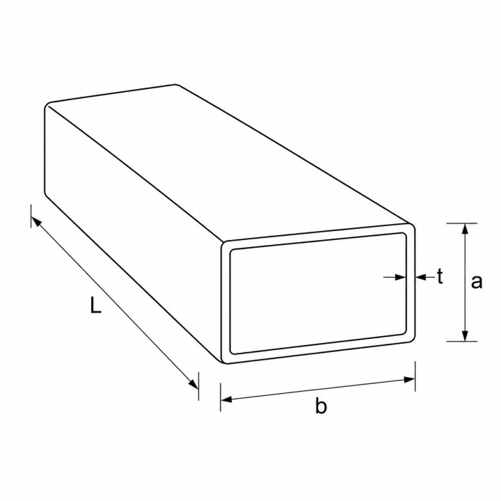 Profil stalowy zamknięty 50x30x2 długość 6000 mm