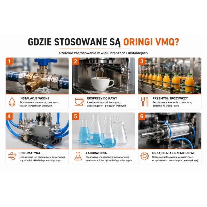 Oring 6 x 2 Silikonowy 70VMQ Czerwony Uszczelka O-Ring -60°C +200°C 5 szt.