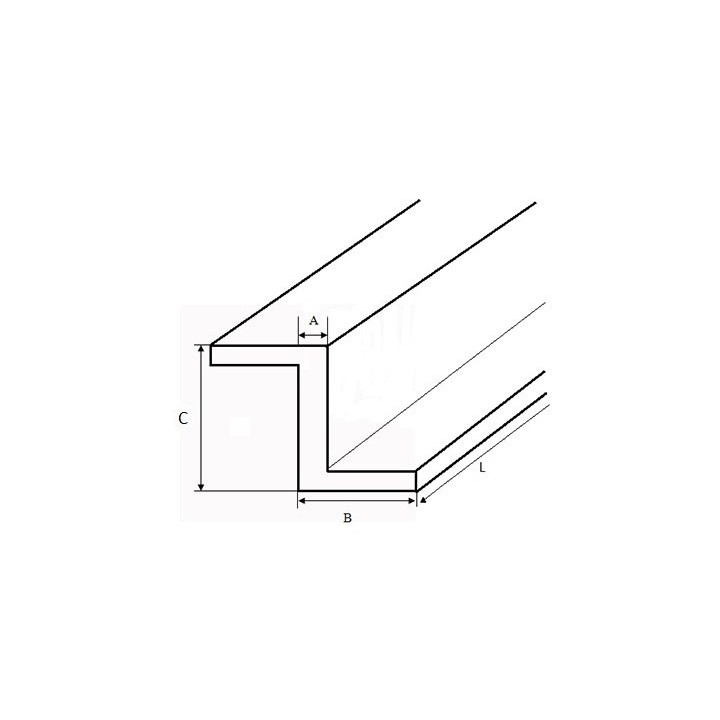 Zetownik aluminiowy 18x22x2,5 długość 1000 mm (100cm)