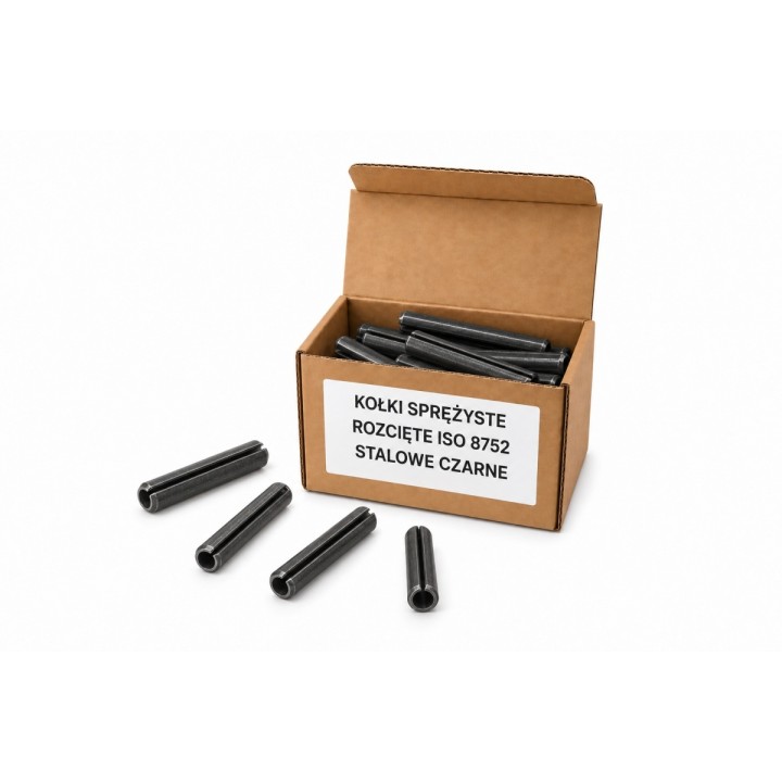 5x18 Kołki sprężyste rozcięte ISO 8752 (DIN 1481), stalowe czarne - 500 szt.