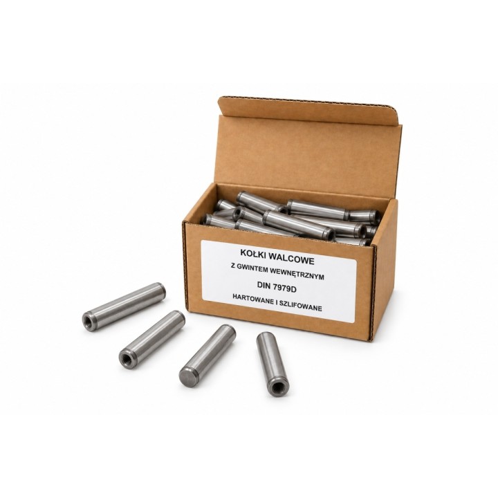 12x70 Kołek walcowy z gwintem wewnętrznym DIN 7979D m6, hartowany i szlifowany - 1 szt.