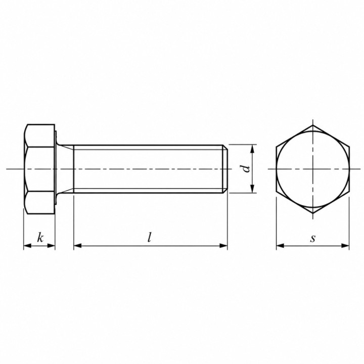 M10x100 Śruba z łbem sześciokątnym 10.9 bez pokrycia DIN 933 - 2 szt.