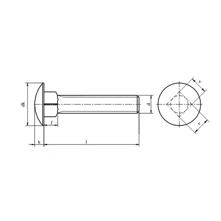 M10x40 Śruby zamkowe kl.8.8 ocynk DIN 603 PG 5 szt.
