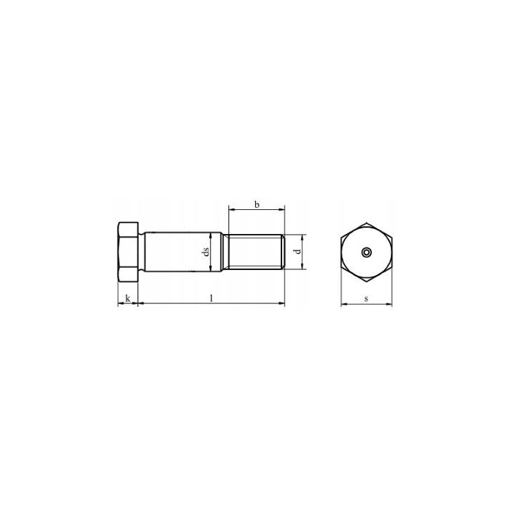 M16/17x65 Śruba pasowana łeb 6-kątny DIN 609 10,9
