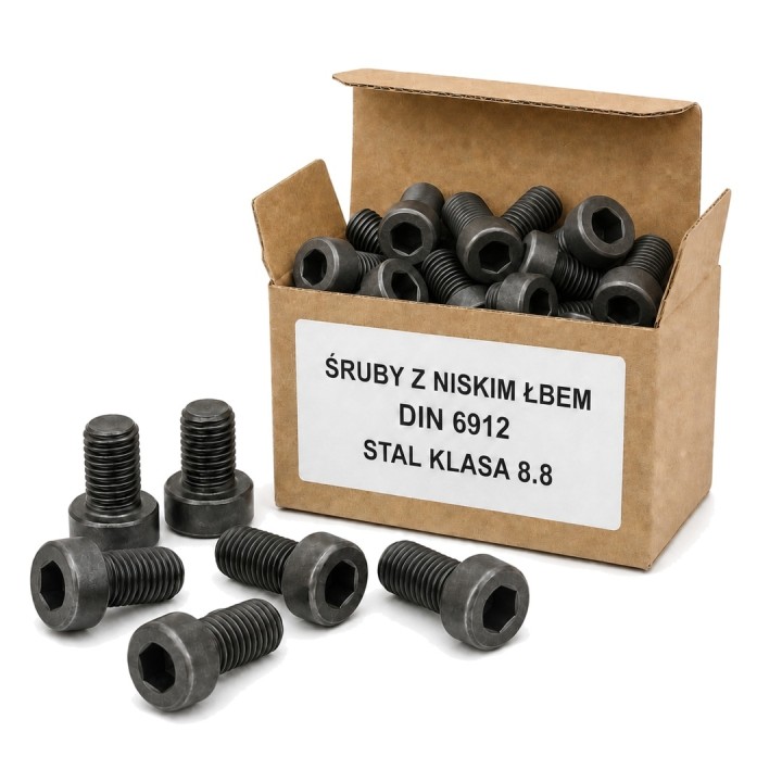 M16x60 Śruba z niskim łbem walcowym i gniazdem sześciokątnym 8.8 bez pokrycia DIN 6912 - 1 szt.