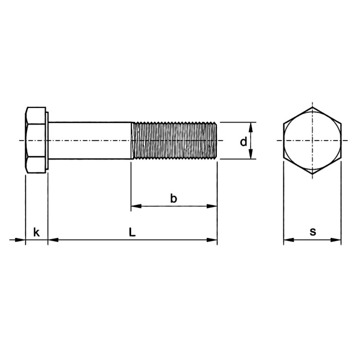 M20x200 Śruba z łbem sześciokątnym 10.9 bez pokrycia DIN 931 - 1 szt.