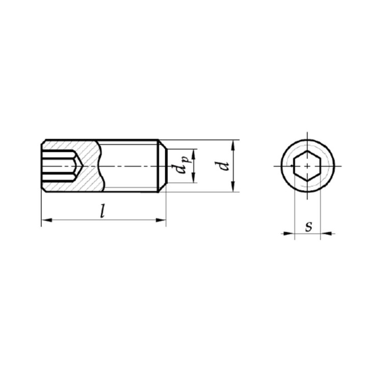 M3x5 Wkręt dociskowy bez łba czarny DIN 913 500 szt.