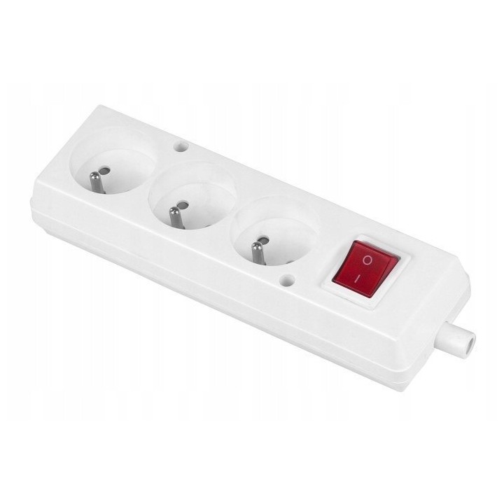 Gniazdo potrójne + wyłącznik 16 A 250 V rozbieralne