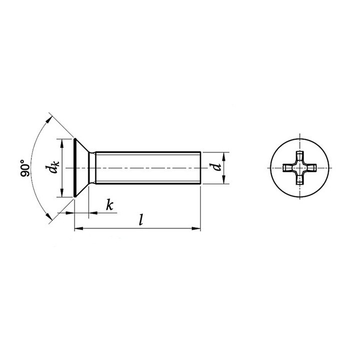 M6x30 Wkręty łeb stożkowy nierdzewne DIN 965 5sz