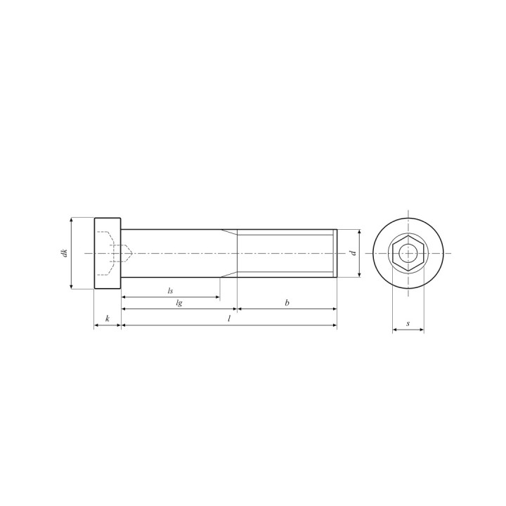 M6x50 Śruba z niskim łbem walcowym i gniazdem sześciokątnym 8.8 bez pokrycia DIN 6912 - 5 szt.