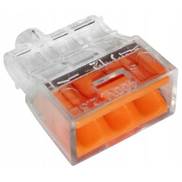 Szybkozłączka 3 × 0,5-2,5 mm² transparentna/pomarań.
