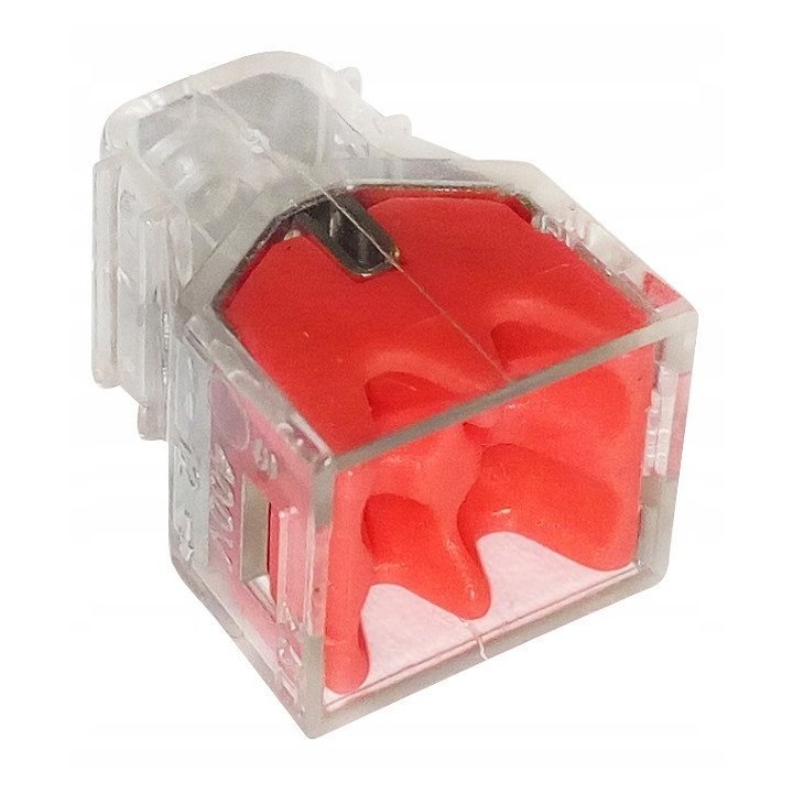 Szybkozłączka 4 × 0,5-2,5 mm² transparentna/czerwony