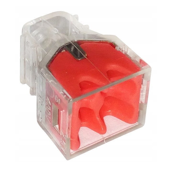 Szybkozłączka 4 × 0,5-2,5 mm² transparentna/czerwony