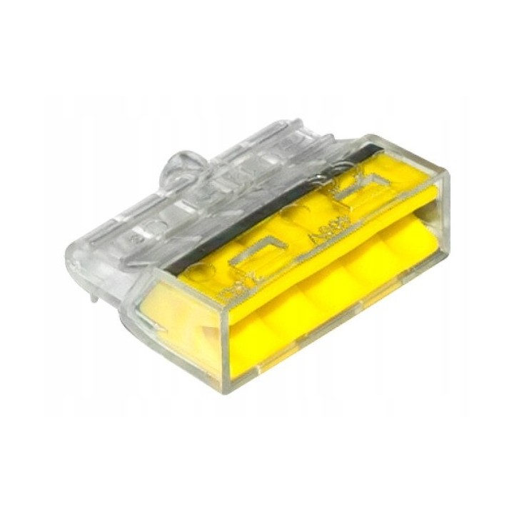 Szybkozłączka 5 × 0,5-2,5 mm² transparentna/żółty
