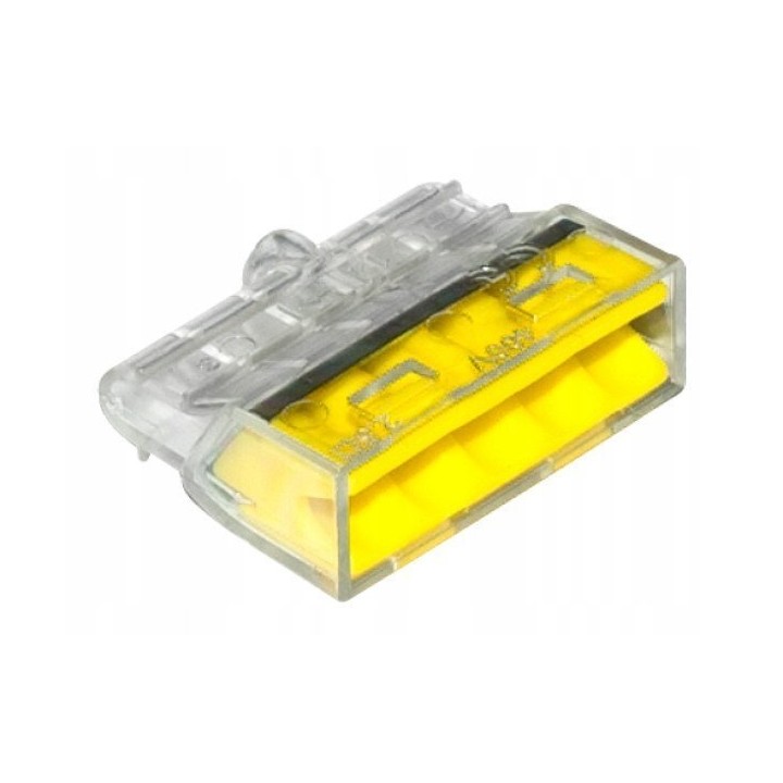Szybkozłączka 5 × 0,5-2,5 mm² transparentna/żółty