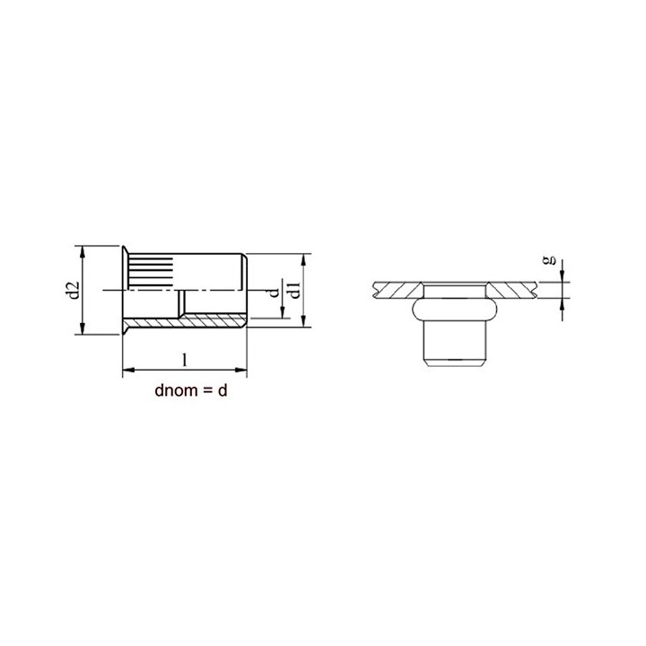 Nitonakrętki kołn stożkowy M5x12 AN320 A2