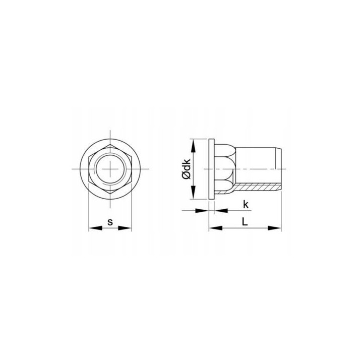 Nitonakrętki kołn walcowym M6x17 AN313 A2 5 szt.