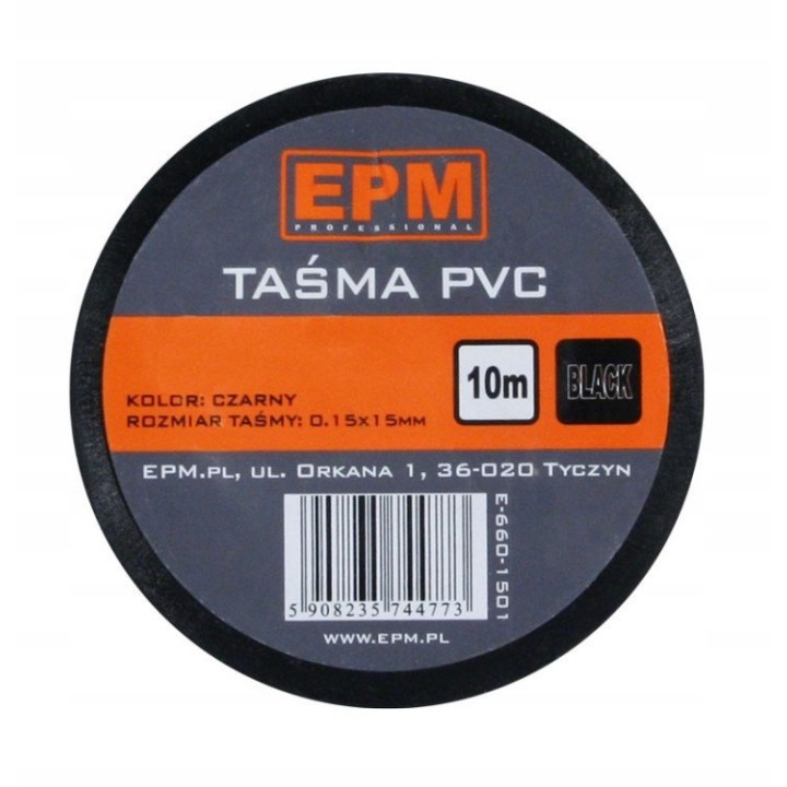 Taśma izolacyjna 15 mm*10 m czarna