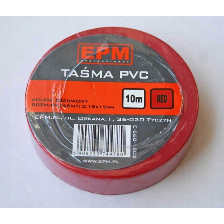 Taśma izolacyjna 15 mm*10 m czerwona