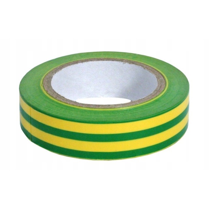 Taśma izolacyjna 15 mm*10 m żółto-zielona