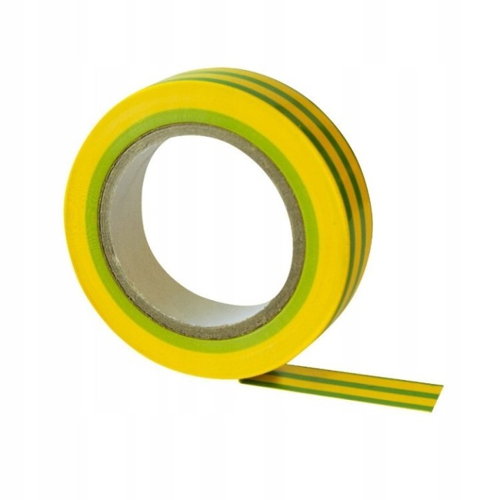 Taśma izolacyjna 15 mm*10 m żółto-zielona