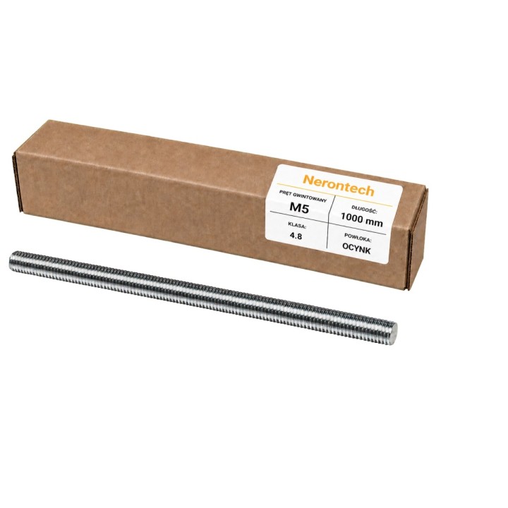 Pręt gwintowany M5 × 1000 mm DIN 976 klasa 4.8 OCYNK 1 szt.