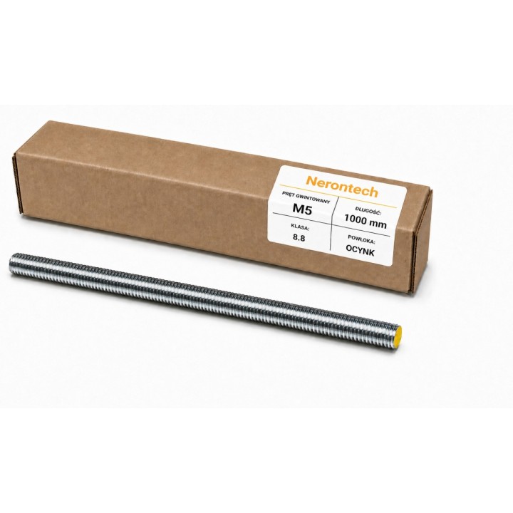 Pręt gwintowany M5 × 1000 mm DIN 976 klasa 8.8 OCYNK 1 szt.
