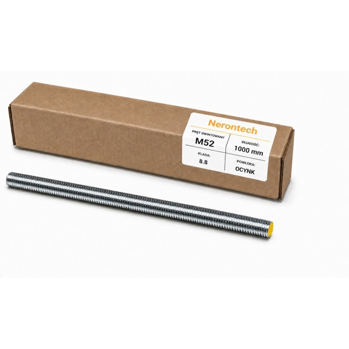 Pręt gwintowany M52 × 1000 mm DIN 976 klasa 8.8 OCYNK 1 szt.
