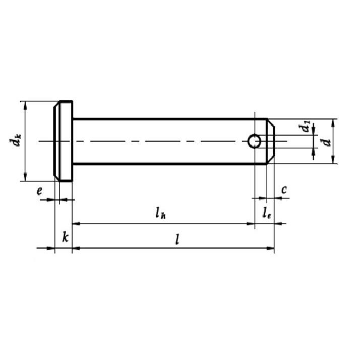 Sworzeń z łbem, z otworem ISO 2341B 12x40 2 szt.