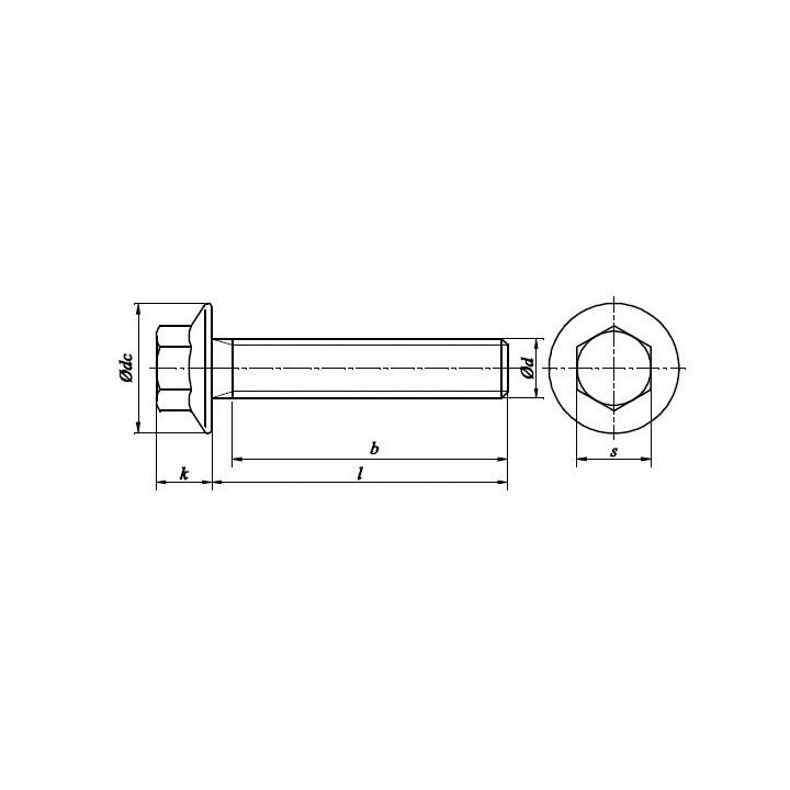 Śruba kołnierzowa M12x30 kl10.9 ocynk DIN6921