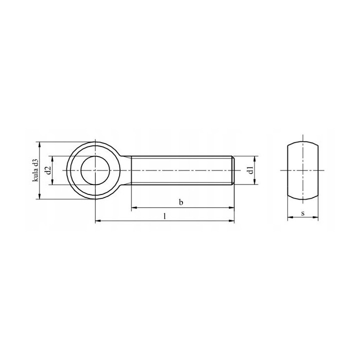 Śruba oczkowa M20x100 DIN 444 ocynk kl. 8.8