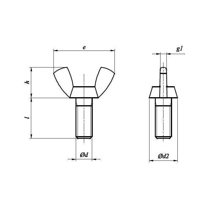 Śruba skrzydełkowa M8x20 A2 AN 265