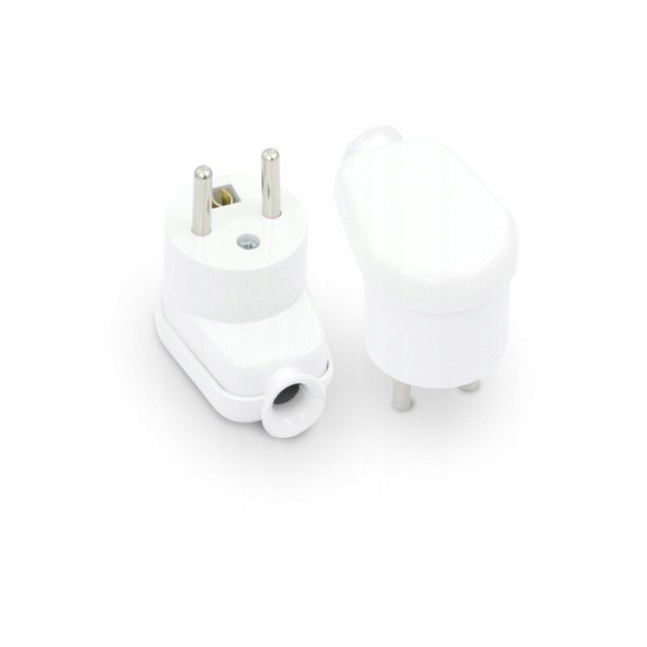 Wtyczka kątowa rozbieralna, 2P+Z, 16 A, 250 V biała