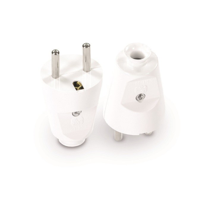 Wtyczka prosta rozbieralna 2P+Z, 16 A, 250 V biała