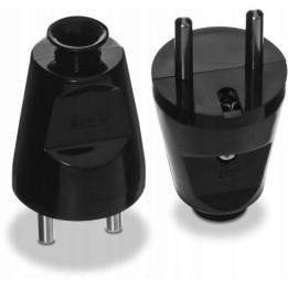 Wtyczka prosta rozbieralna 2P+Z, 16 A, 250 V czarna
