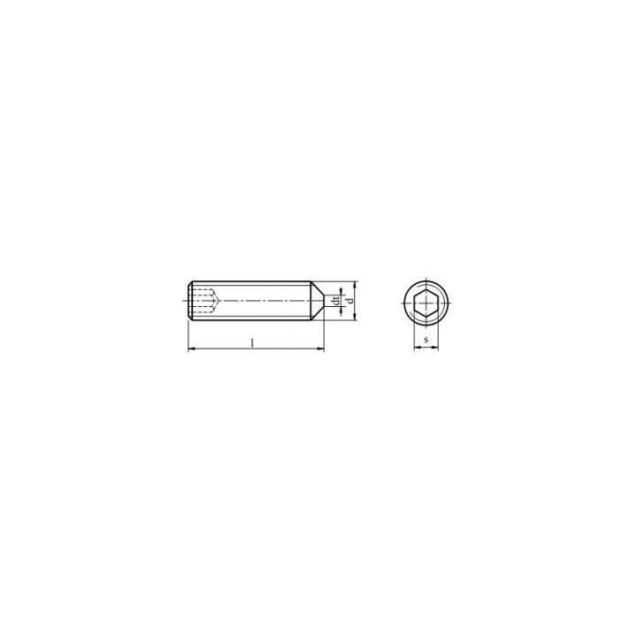 Wkręt dociskowy bez łba czarny M4x14 DIN914 500 szt.