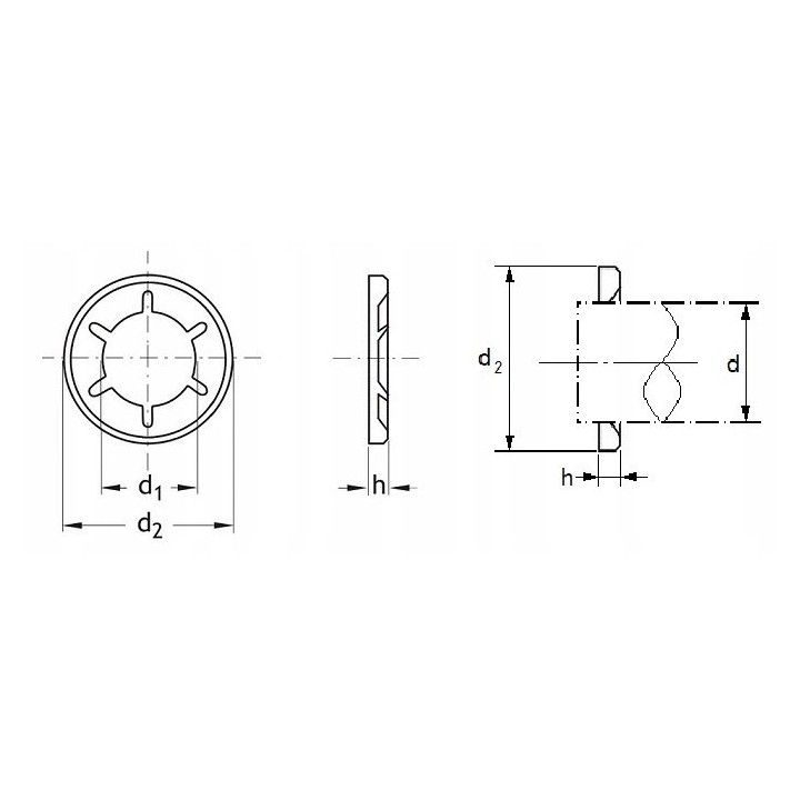 Zabezpieczenie osiowe 2x9x1,3 AN 82 1000 szt.
