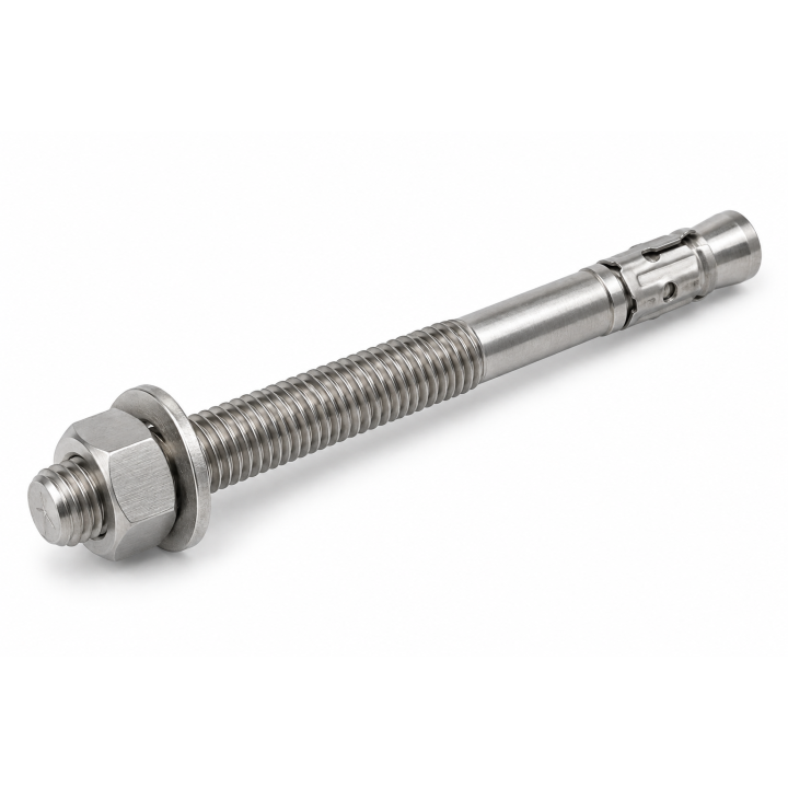 Kotwa pierścieniowa M10×140 ze stali kwasoodpornej A4 z nakrętką i podkładką