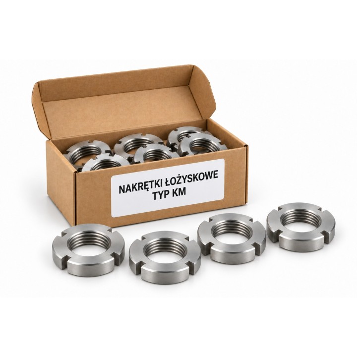 Nakrętki łożyskowe KM — własna wizualizacja opakowania poglądowego
