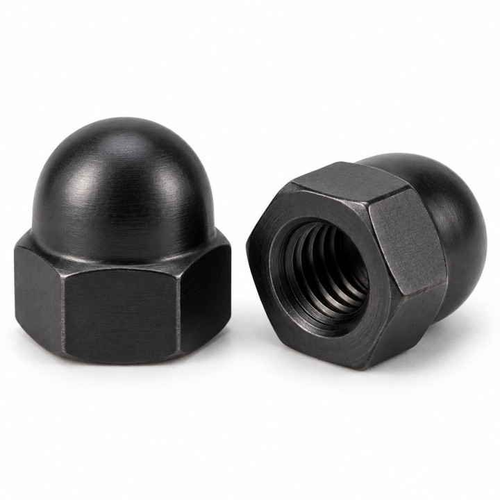 Nakrętka kołpakowa DIN 1587 A4 Black Oxide — ilustracja