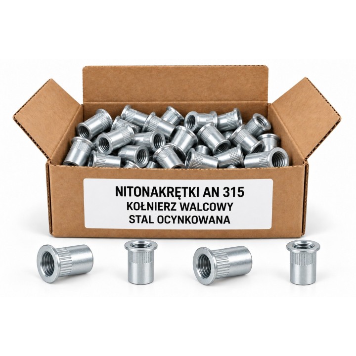 Nitonakrętki AN 315 — stal ocynkowana, opakowanie poglądowe